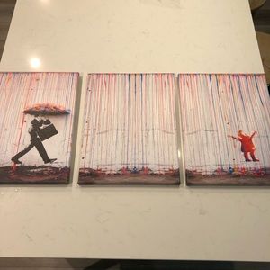 Banksy Replica 3 Piece Canvas Wall Art